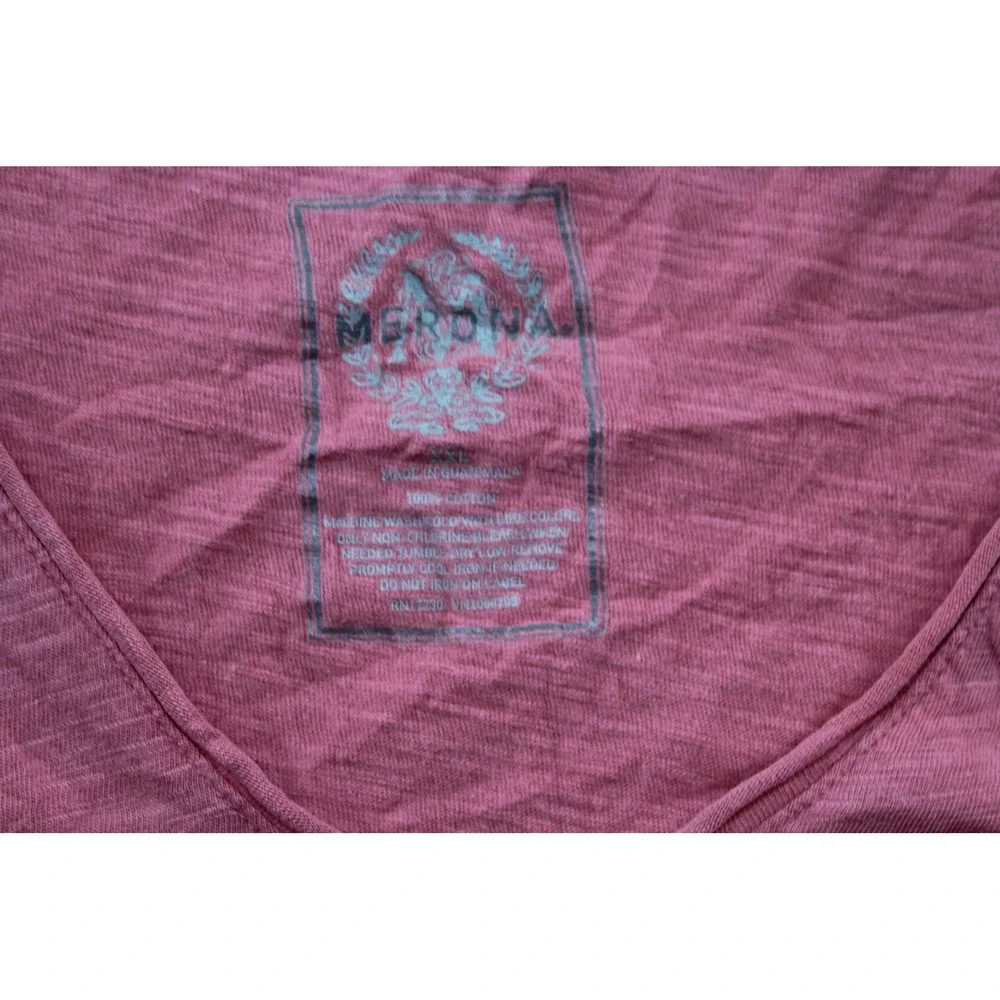 Merona V-Neck Tee Women Double Extra Large Pink Excellent Slub Knit Cotton